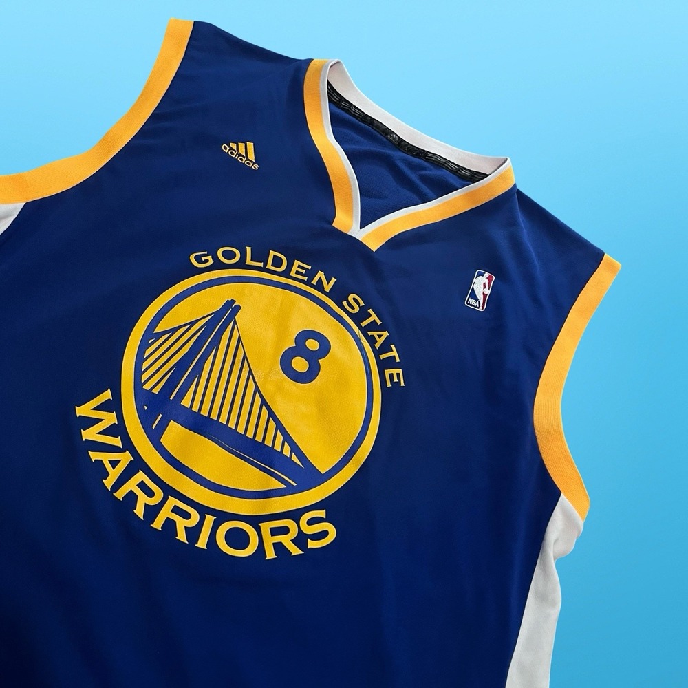 Adidas Golden State Warriors Monta Ellis #8 Blue NBA Basketball Jersey Men's L - Picture 3 of 5
